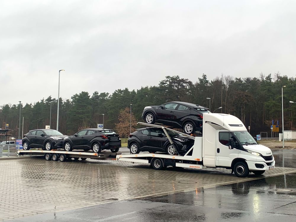 Laweta transport aut samochodów z Niemiec Holandii Belgii