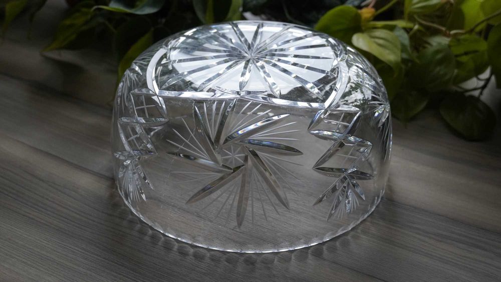 Masywna misa kryształowa duża PRL