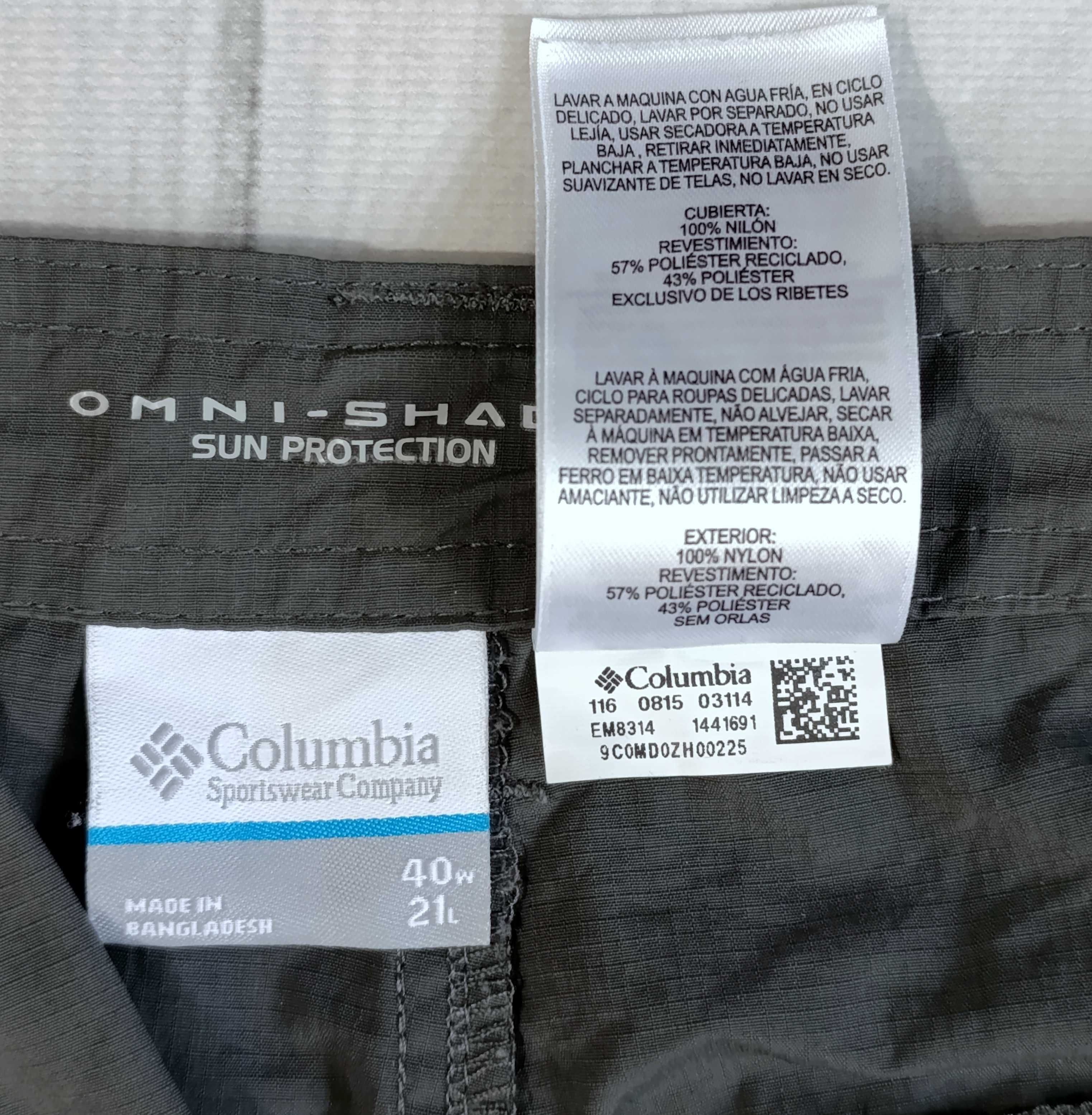 Spodnie 3/4 Columbia Omni Shade r. 40/XL + pasek