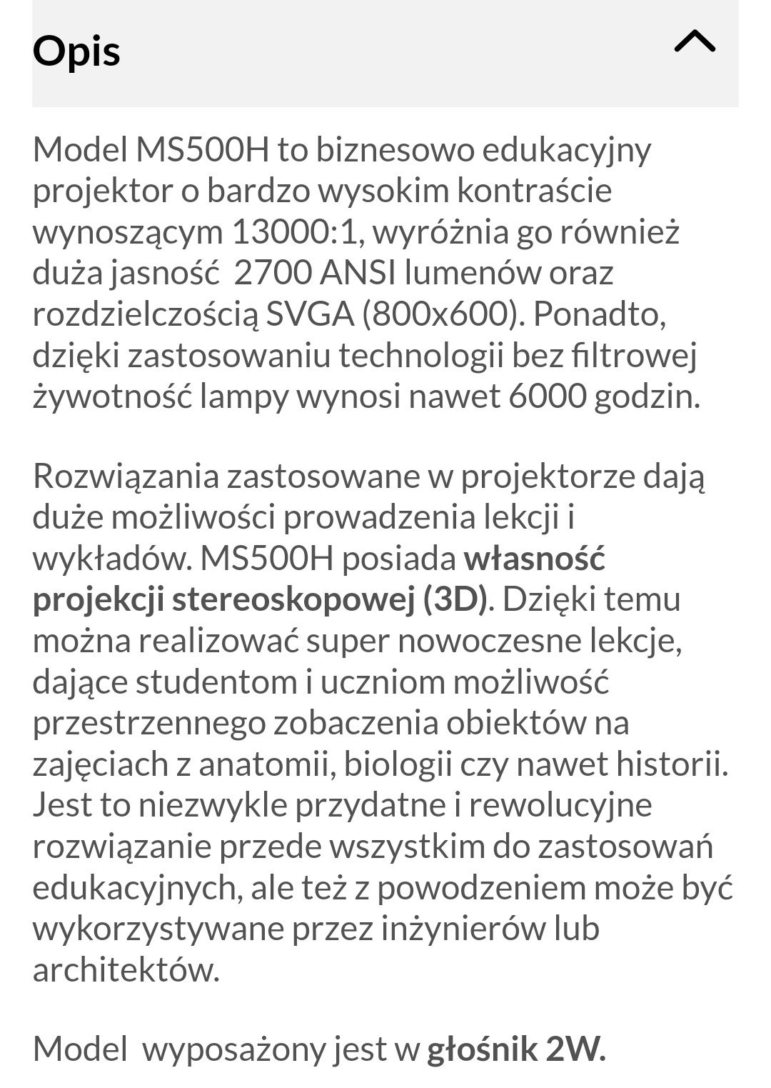 Projektor Benq MS500H mega jakość obrazu