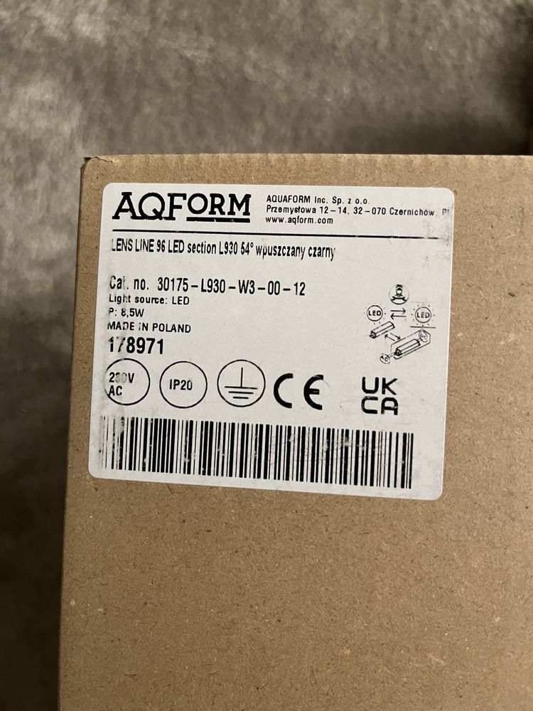 Lampa oprawa AQFORM LENS LINE 96 LED SECTION czarny wpuszczany