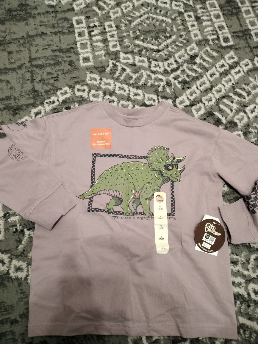 Bluzka dla dziecka unisex, motyw dinozaura. Okazja