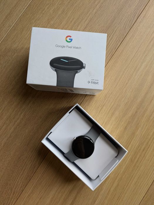 Google Pixel Watch Smartwatch ładowarka oryginalne pudełko pasek szary