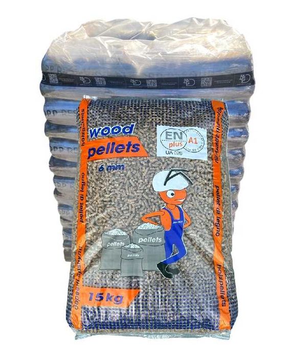 Pellet sosnowy 15 kg – certyfikowana klasa A1  darmowa DOSTAWA