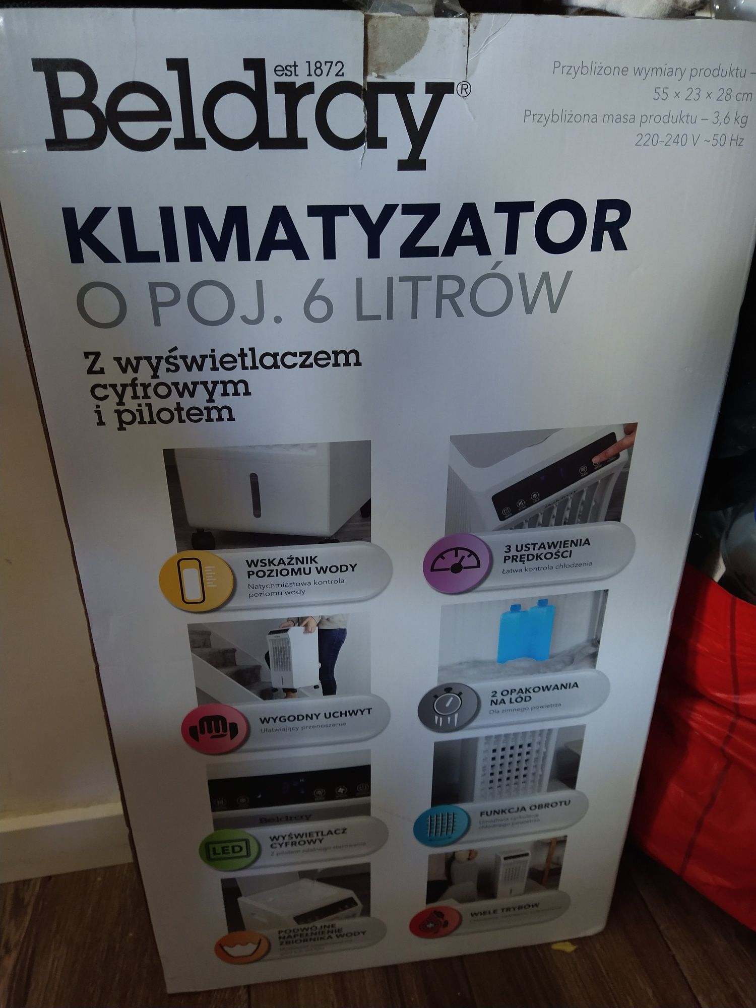 Klimatyzator BELDRAY O POJ. 6 LITRÓW 65W