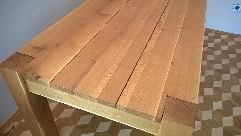 KLASA Stół Dębowy 90x190 Lity dąb nogi 12cm Kler WoodAnd
