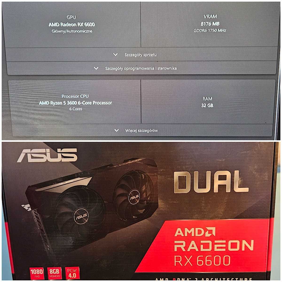 Komputer Stacjonarny Ryzen 5 /RX6600/32GB RAM/SSD/Gwarancje/Gamingowy