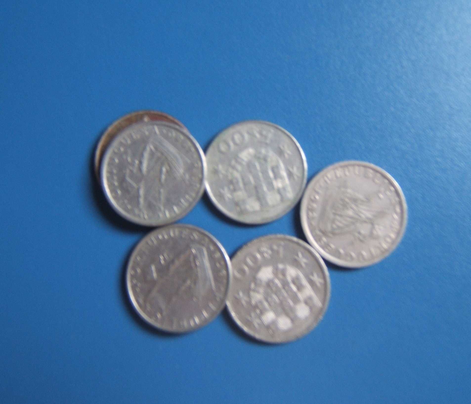 Moedas antigas de 5 Escudos de 1964 a 1986