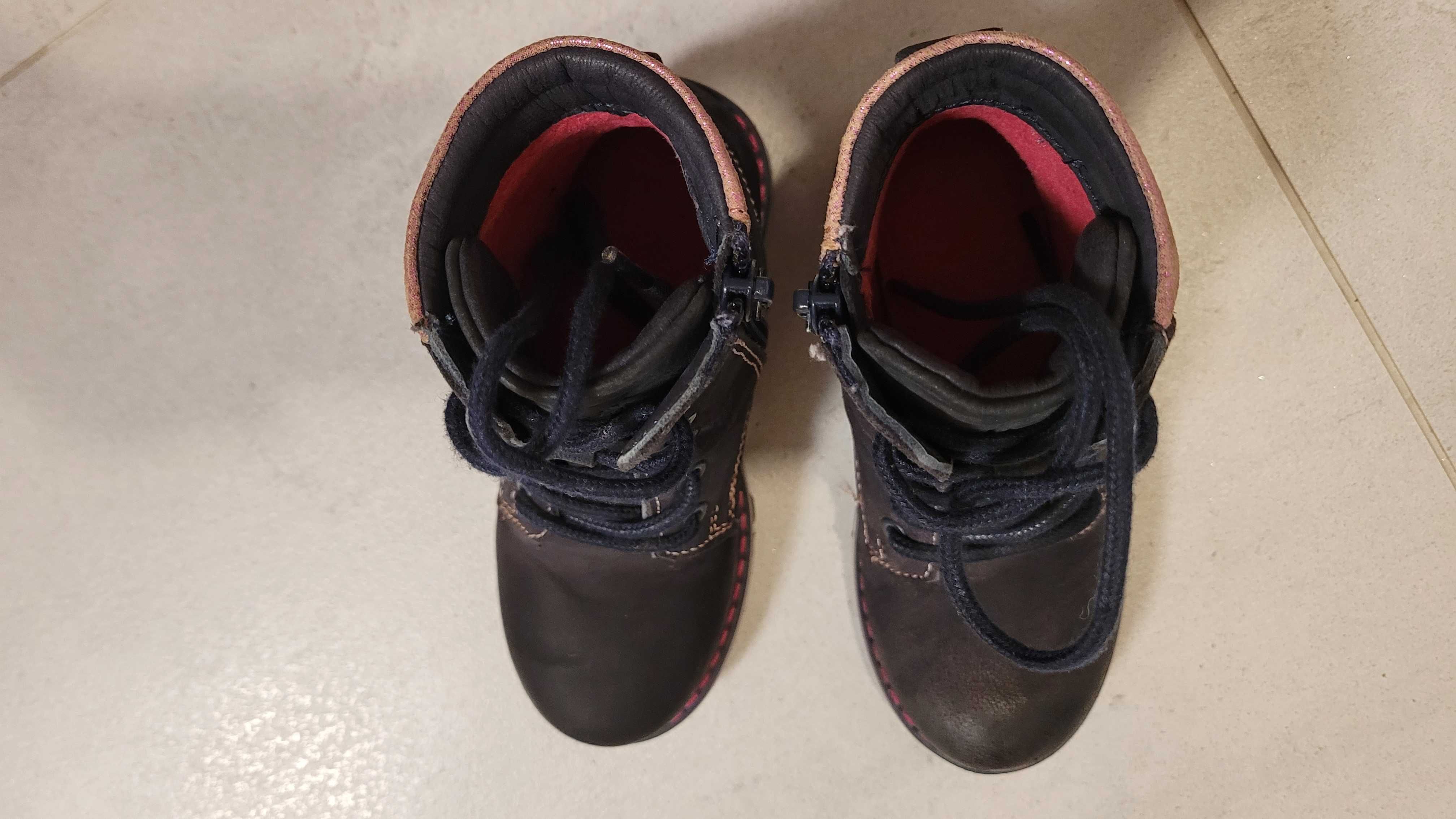 Buty kozaki, kozaczki/trzewiki dla dziewczynki lasocki kids 25,zimowe