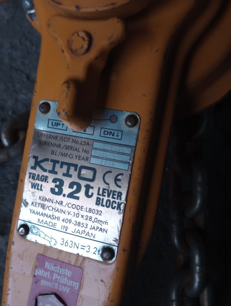 Wciągnik łańcuchowy KITO 3,2 t , kifor, rugcug