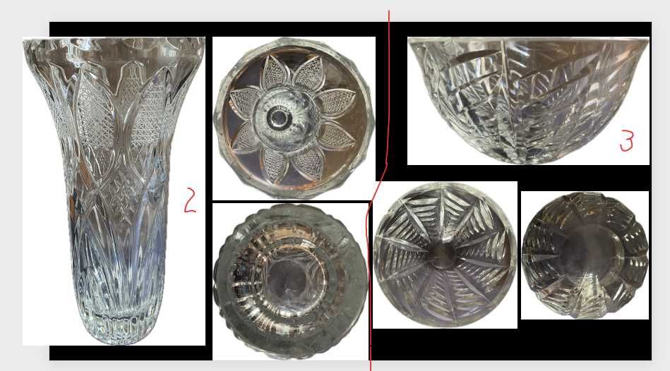 Советская хрустальная посуда стопки ваза + керамический набор Рыбки