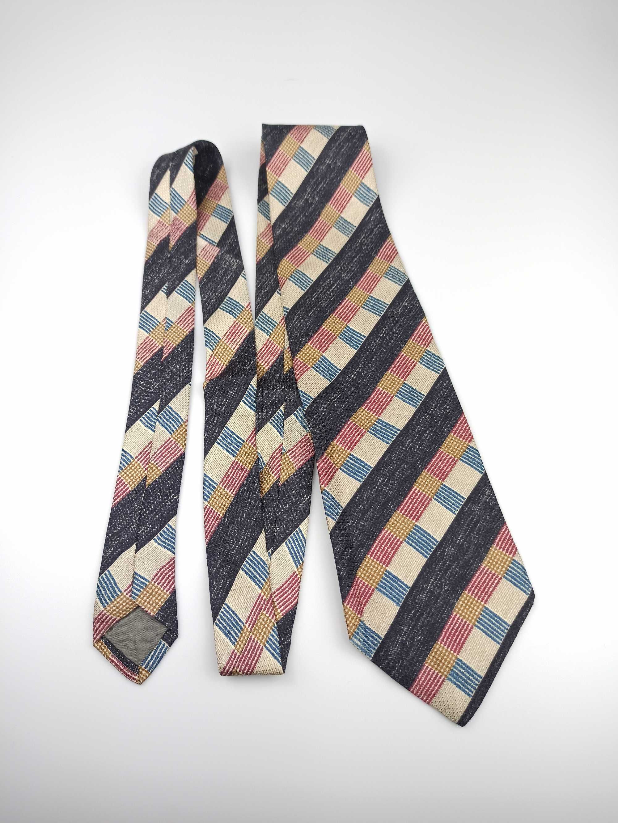 Hugo Boss szary jedwabny krawat w paski ulu52