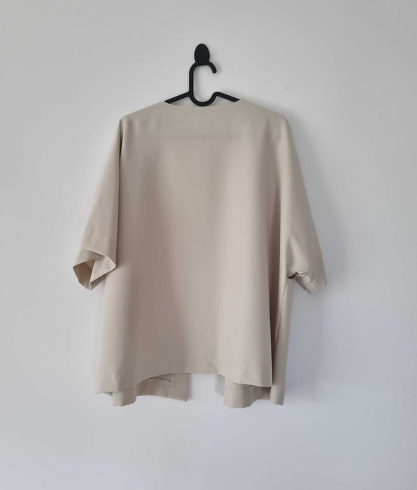 Damska marynarka szeroka narzuta kimono bluza beżowa