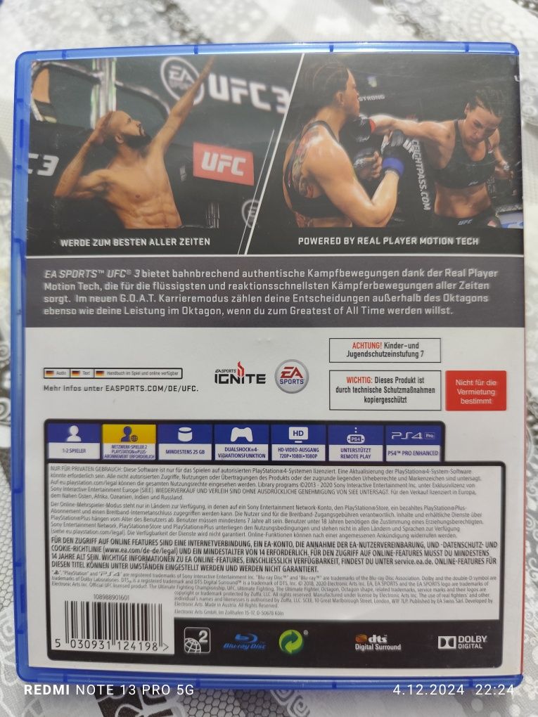 Gra UFC 3 na PS4 od EA Games napisy PL