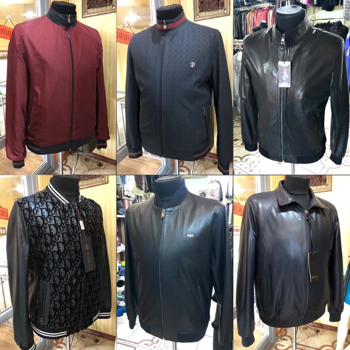 Чоловічі шкіряні бомбери різні моделі див.фото