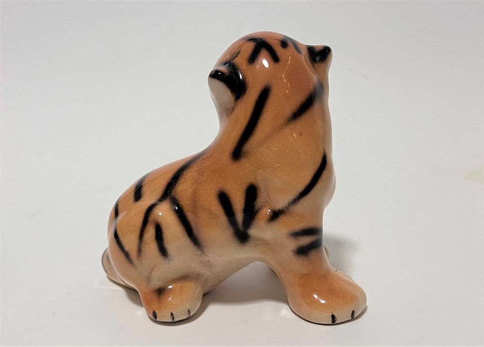 2x figurka ceramiczna Tygrys- design Włochy? Mid century design