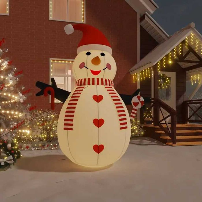 Boneco De Neve Insuflável Com Luzes Led 300cm - decoração de natal