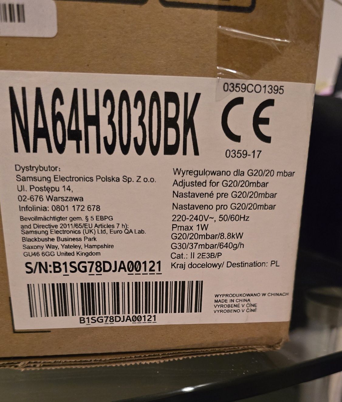 NOWA Płyta gazowa Samsung NA64H3030BK