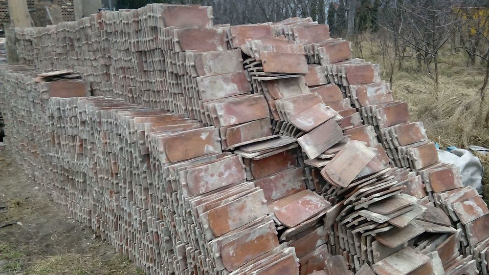 Stara przedwojenna dachówka karpiówka ręcznie formowana duże ilości