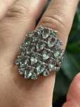 Кольцо из серебра 925 пробы с  грушевидным аквамарином 6x4 мм, р.18