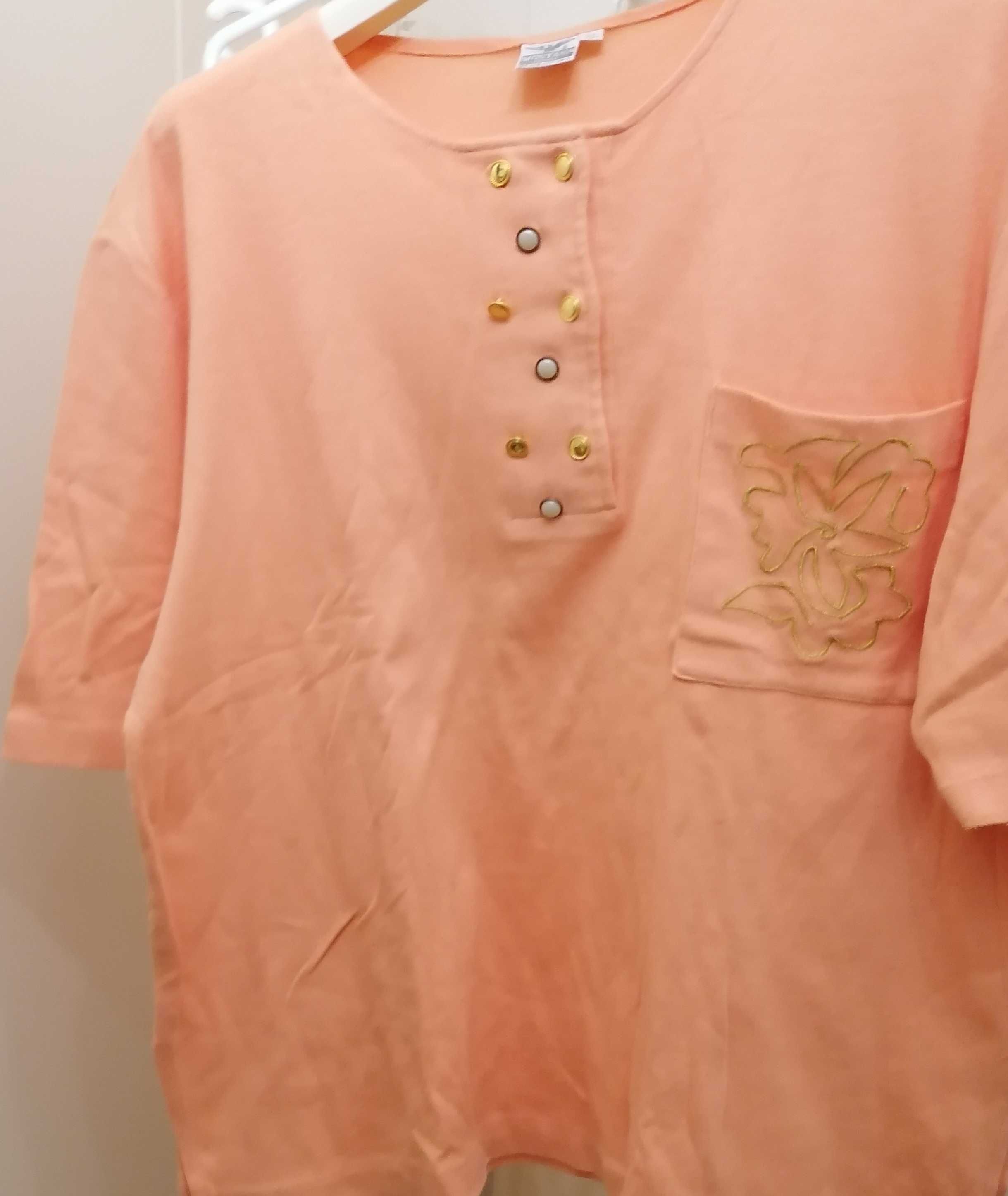Bluzka i spódnica komplet brzoskwiniowy XL