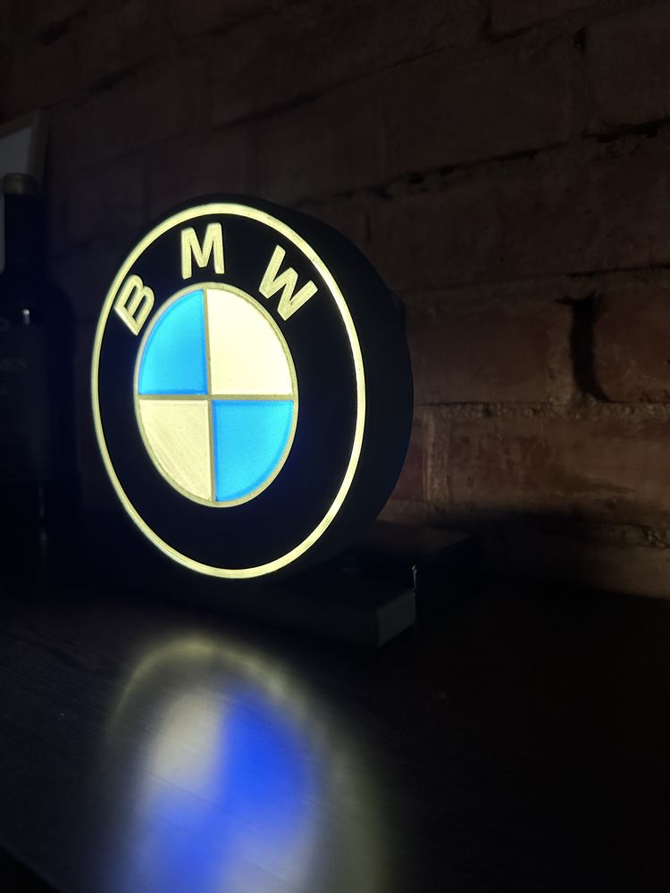 Logo BMW Lampa LED USB, wydruk 3D