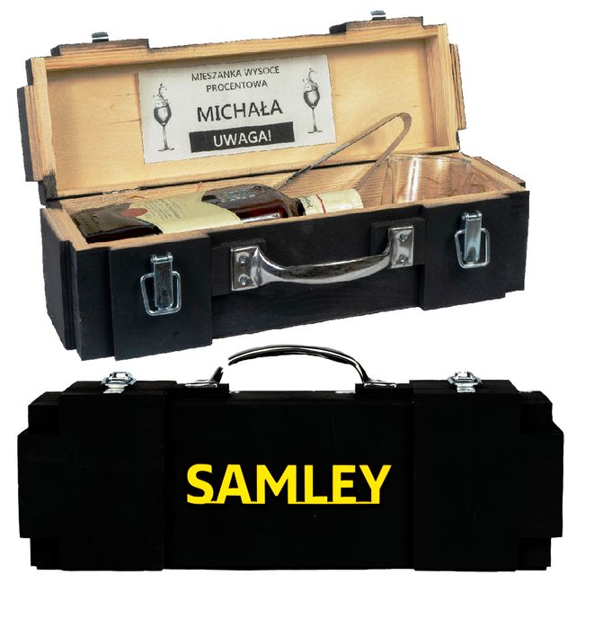 Skrzynka na alkohol SAMLEY - elegancki prezent, personalizowany