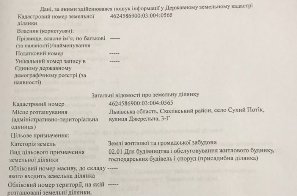 Продається земель.діл. з незавершеним житловим будинок в с.Сухий Потік