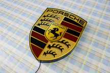 Logo świecące PORSCHE, Podświetlana reklama LED, Banner, Kaseton, Neon