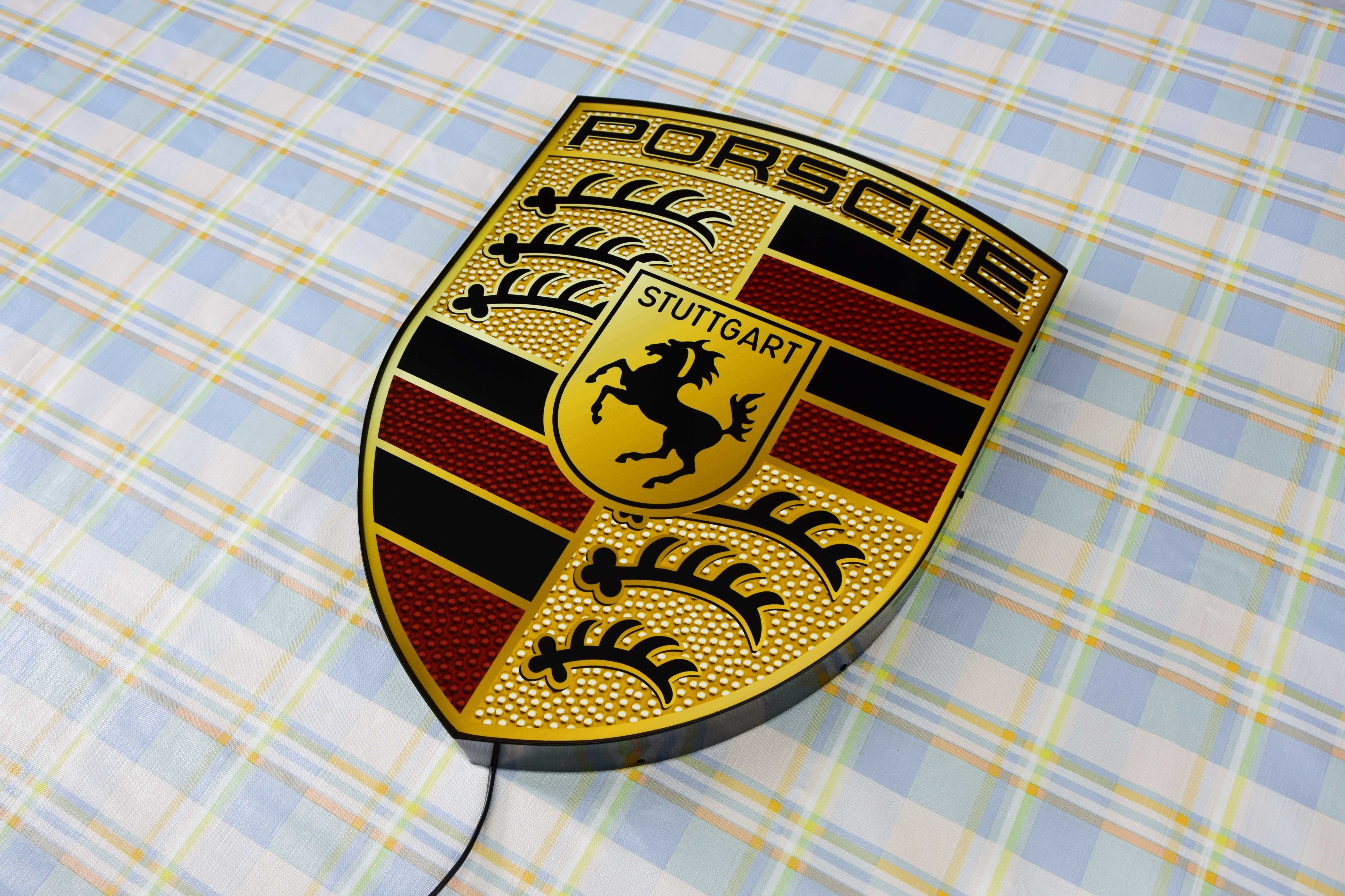 Logo świecące PORSCHE, Podświetlana reklama LED, PRODUCENT Szyldów