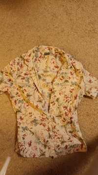 Koszula bluzka damska rozmiar S taliowana bawełna z lnem młodzieżowa
