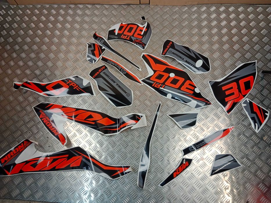 KTM EX 300 TPI 350 SX 250 EXCF 450 Okleina Gruba Owiewki Błotnik Boki