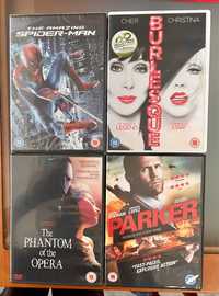 4 dvds em excelente estado Spiderman/ Burlesque…