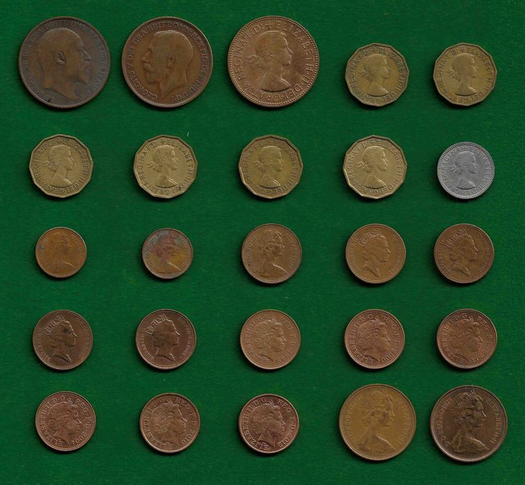 Coleção de (61) moedas - REINO UNIDO