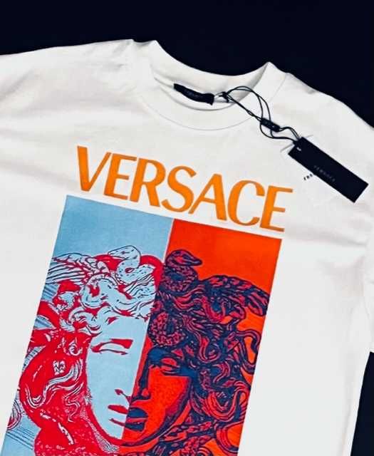 Koszulka męska T shirt Versace ecru rozm XL