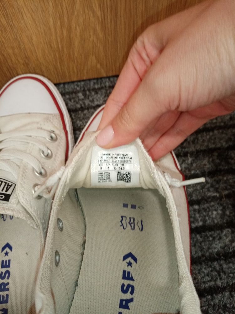 Converse białe damskie z gumką