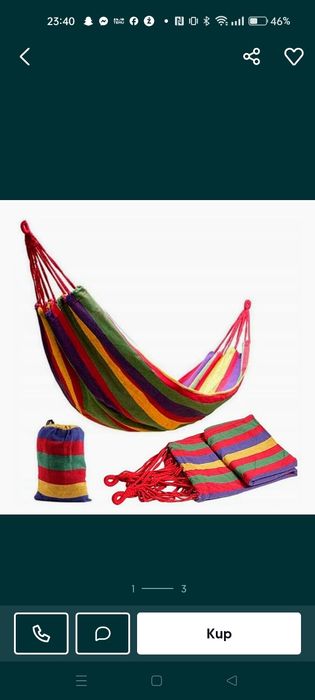 Hamak ogrodowy kolorowy