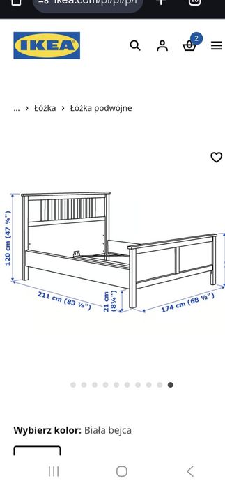 Łóżko drewniane białe Ikea 160x200