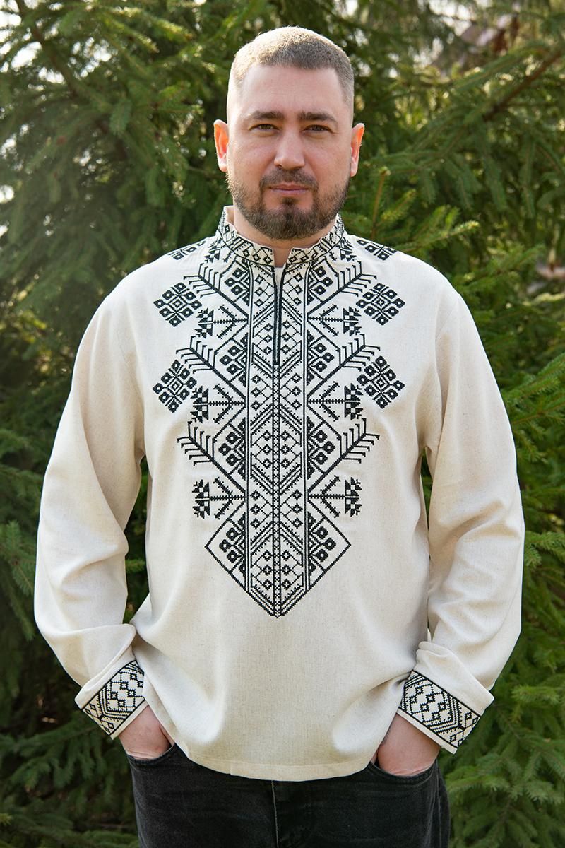Вишиванка чоловіча сорочка льон M L XL XXL 3XL 4XL 5XL 48 50 52 56 58