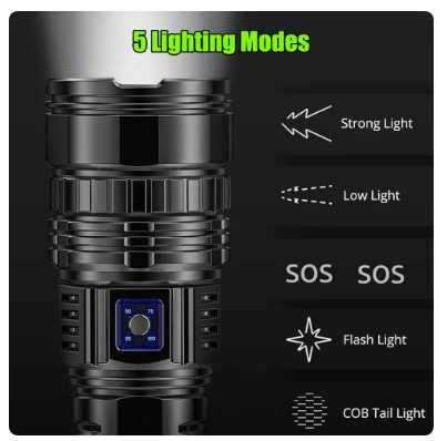 Найпотужний світлодіодний Тактичний ліхтар 10000LM 800W 6000mah