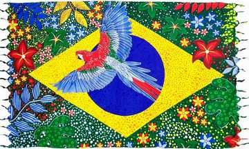 Pareo Bandeira Brasil Flower