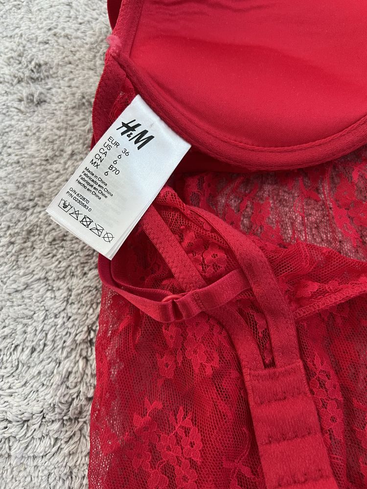 Пеньюар H&M 70B 32в червоний жіноча білизна
