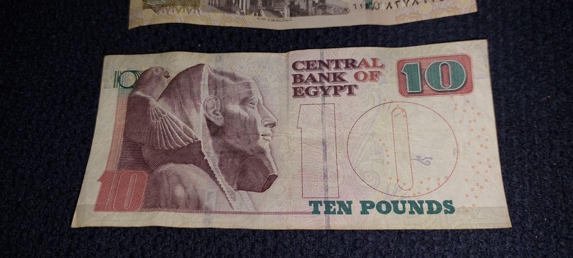 1 funt Egipt, 10 funt Egipt banknoty komplet