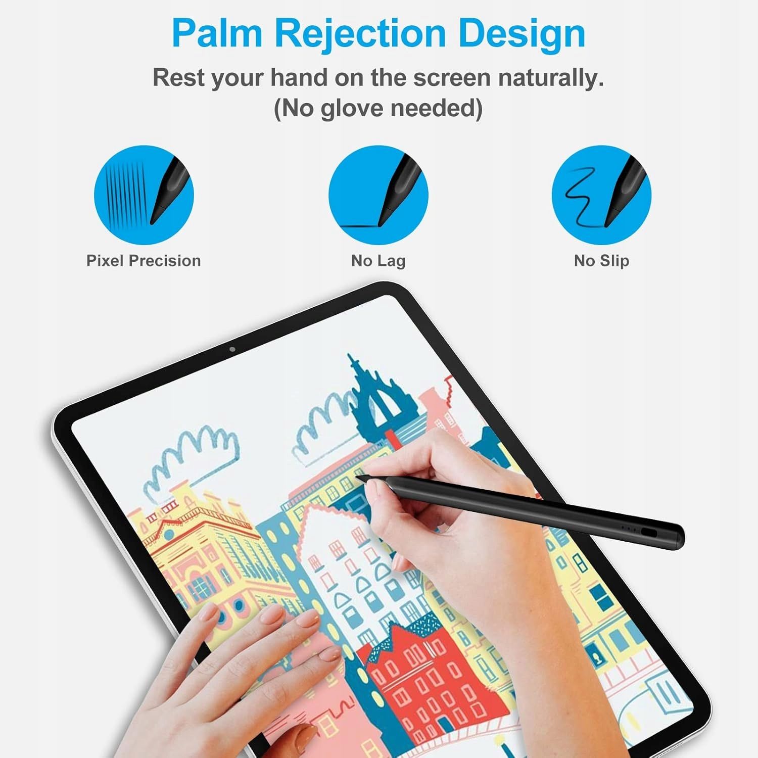 Rysik do iPada iOS 2018/2025 Magnetyczny Precyzyjny Czarny Ipad Pencil