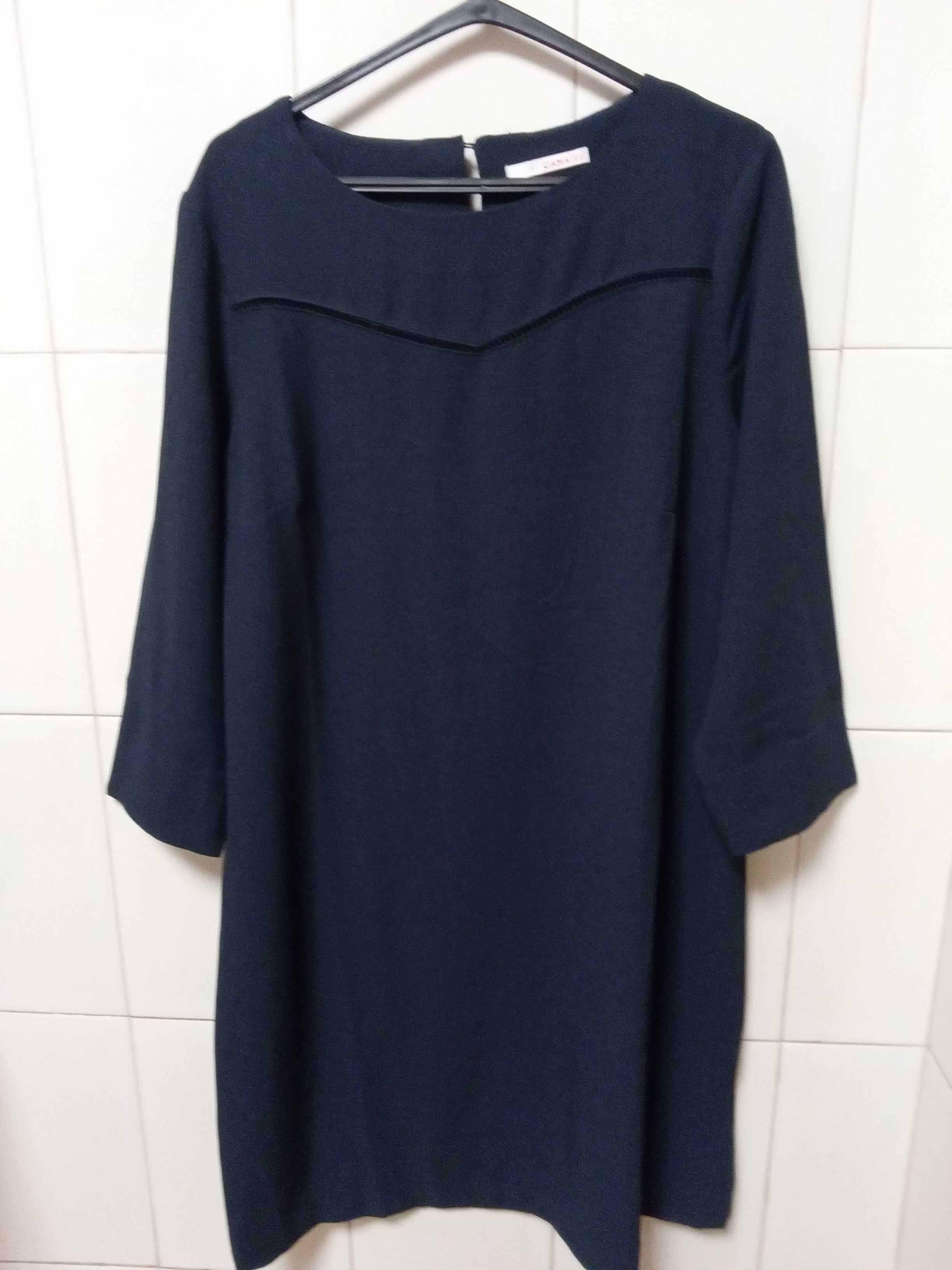 Vestido novo, crepe fino fluido, da marca CAMAÏEU França, L/ XL