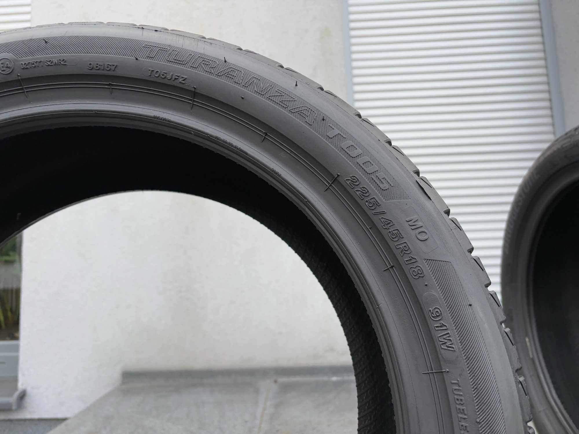 x4 lato 225/45R18 Bridgestone 6,8mm 100% bieżnika Jak nowe 2023r L95