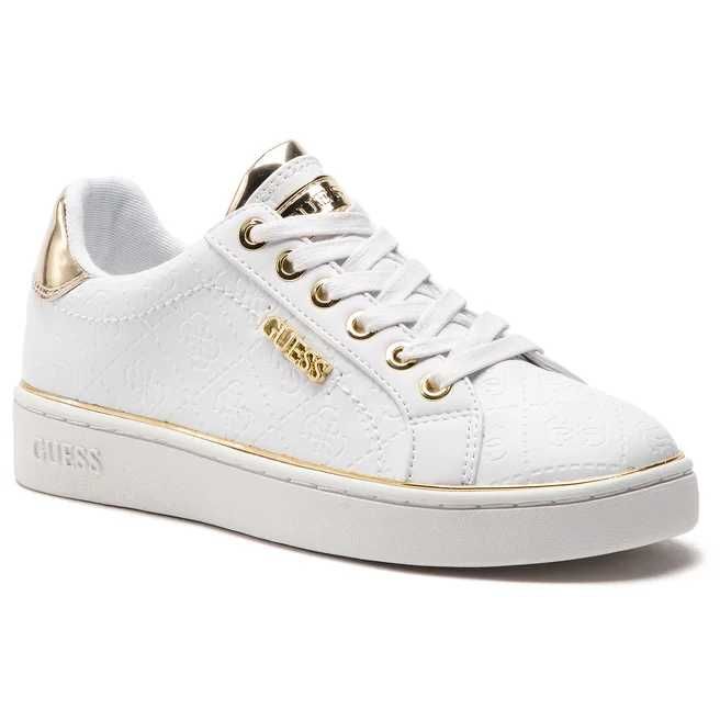 Guess Beskie buty sneakersy białe z logo 36