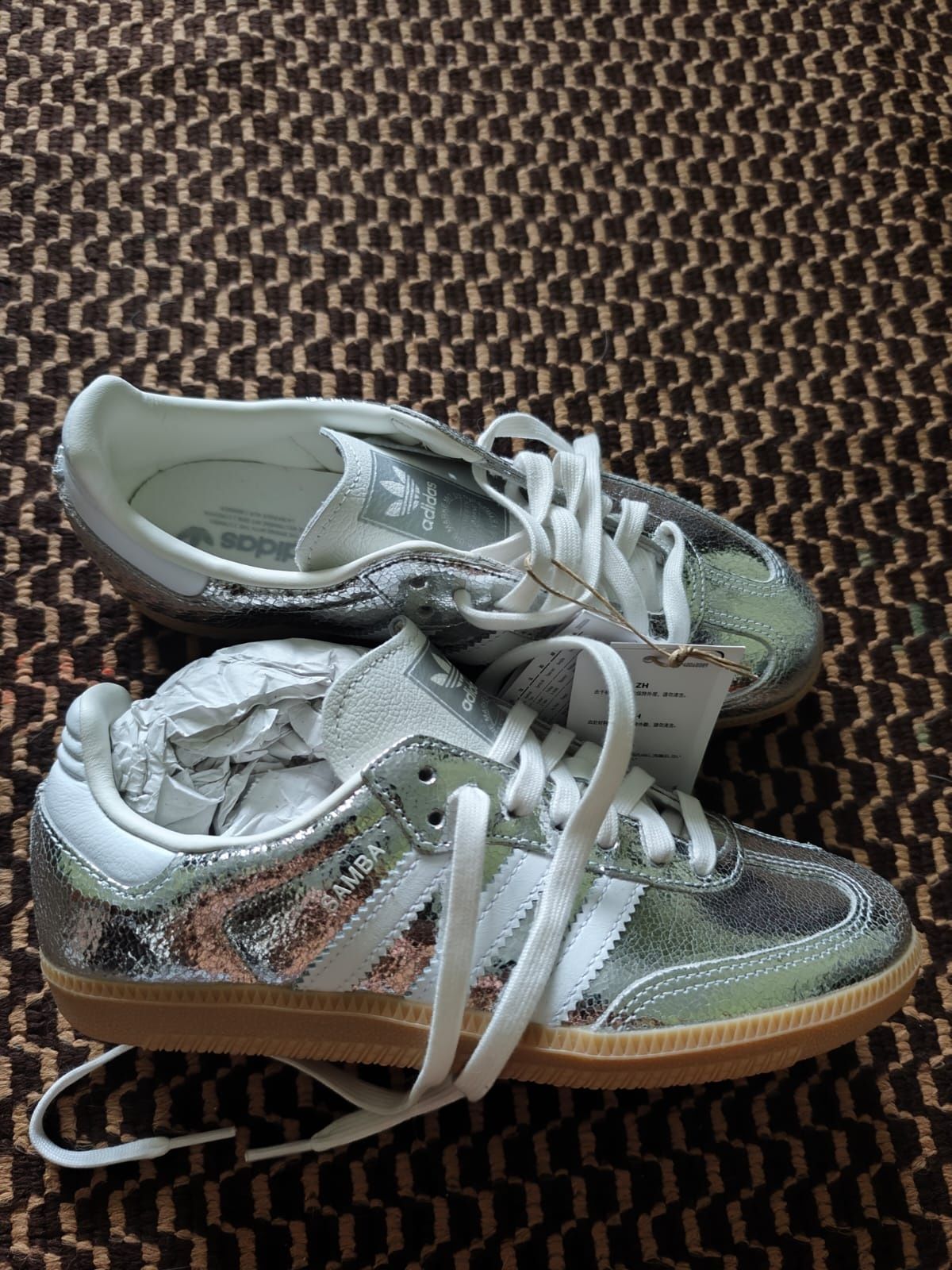 Оригінальні Кеди жіночі Adidas Samba Og JR0035 37.5(4.5 UK) сріблясті