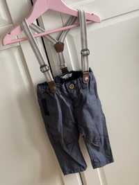 Spodnie na szelkach Newbie 68 cm