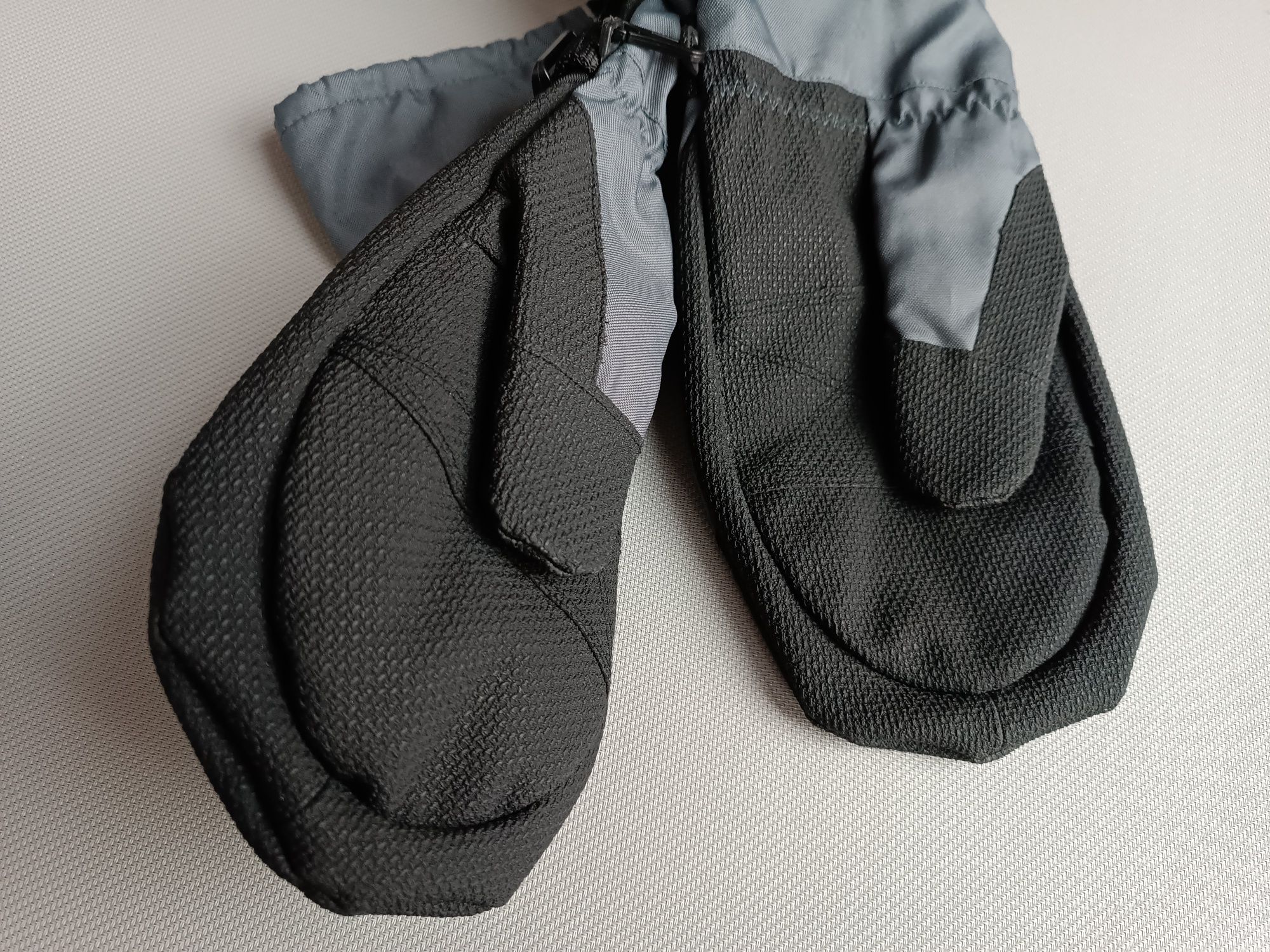 Varde rękawiczki M L czarne szare jednopalczaste cienkie ocieplenie